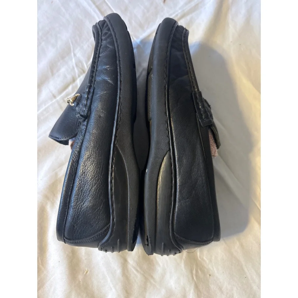 Pierre Cardin Loafers Men 43 Black Fair Leather Horsebit Slip On Dress Shoes